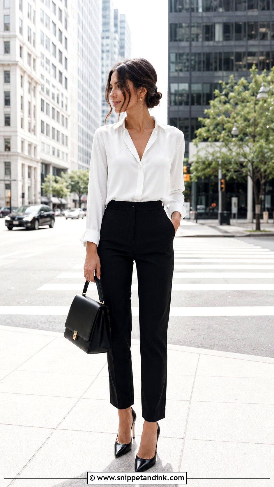 City Black And White Outfit - Snippet and Ink - 25 Save the Date Outfits