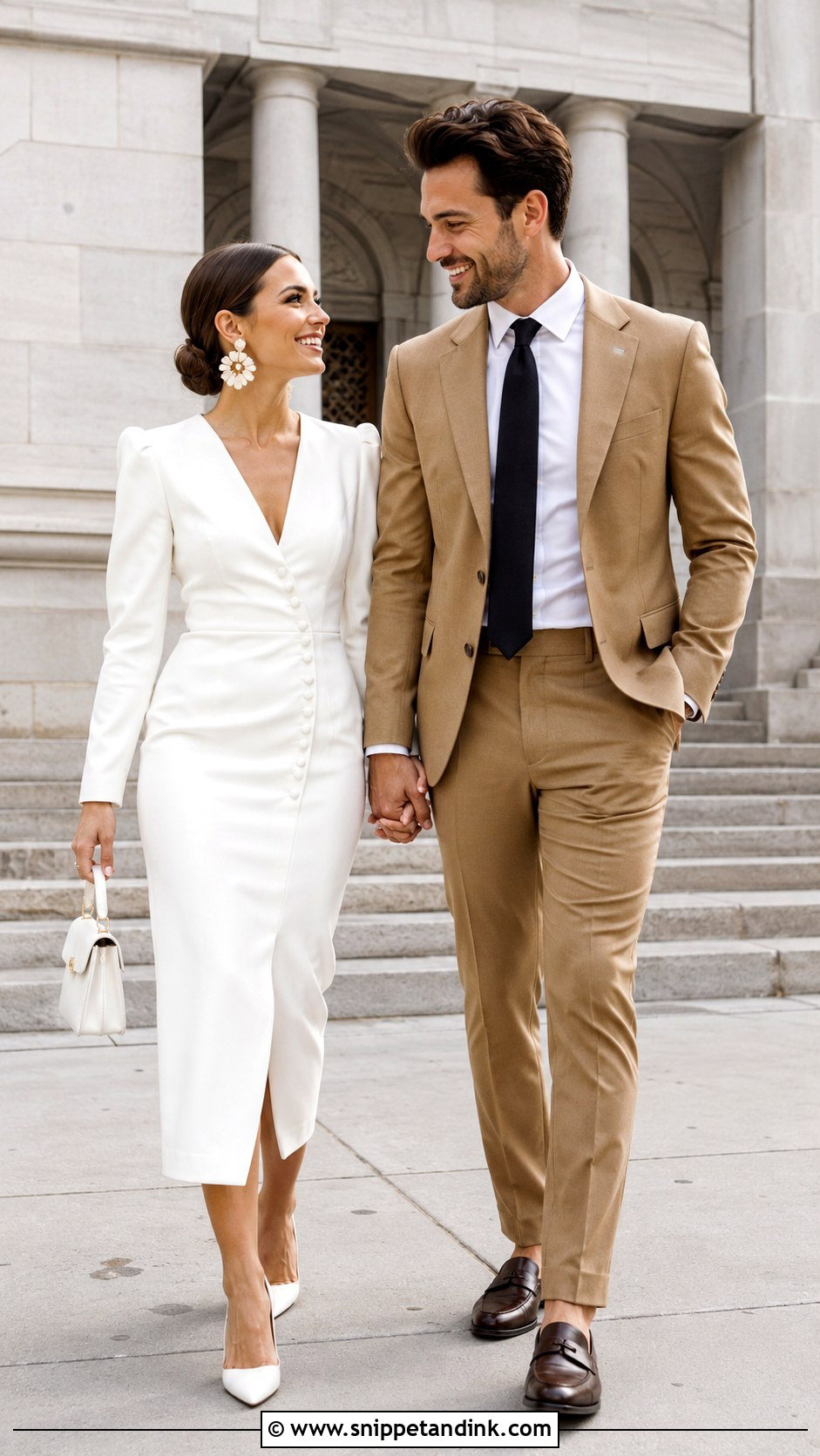 City Hall Wedding Outfits - Snippet and Ink - 20 Couple Aesthetic Wedding Outfits