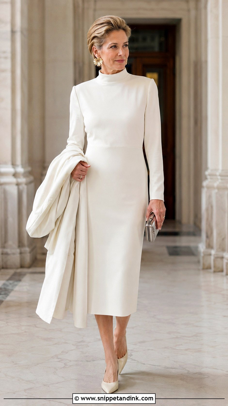 Civil Ceremony High Neck Column Dress - Snippet and Ink - 20 Civil Ceremony Wedding Dresses