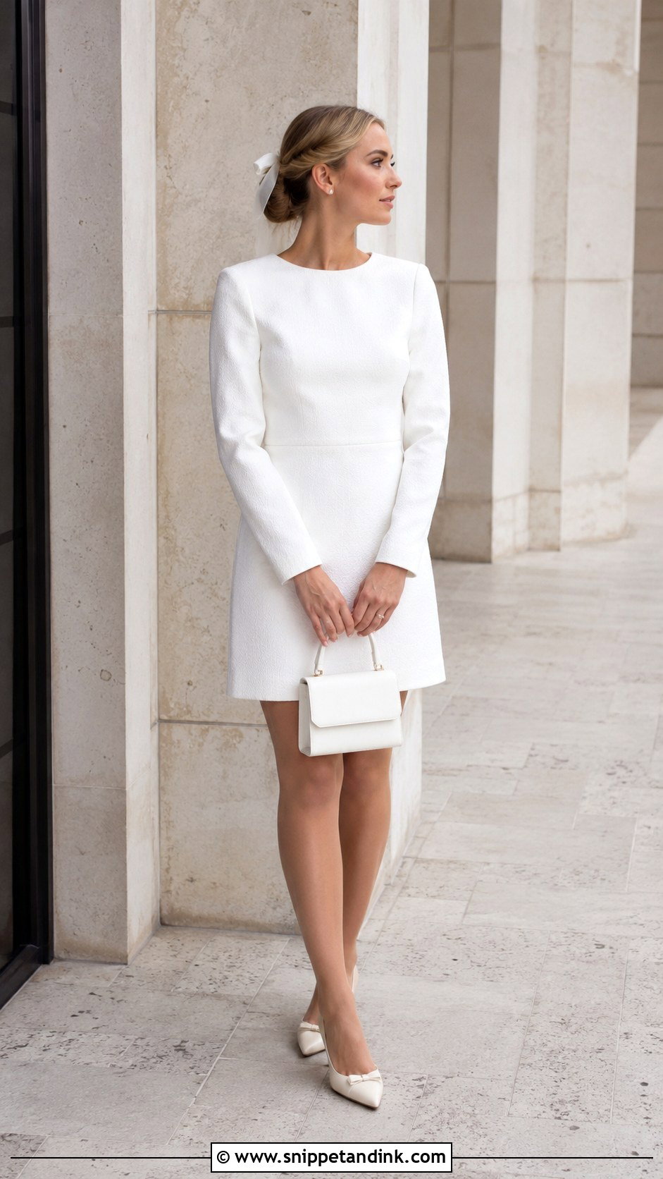 Civil Ceremony Long Sleeve Mini Dress - Snippet and Ink - 20 Civil Ceremony Wedding Dresses