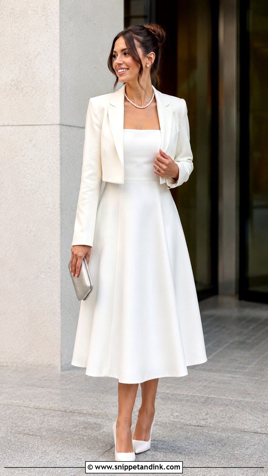 Civil Ceremony Square Neck Midi Dress - Snippet and Ink - 20 Civil Ceremony Wedding Dresses