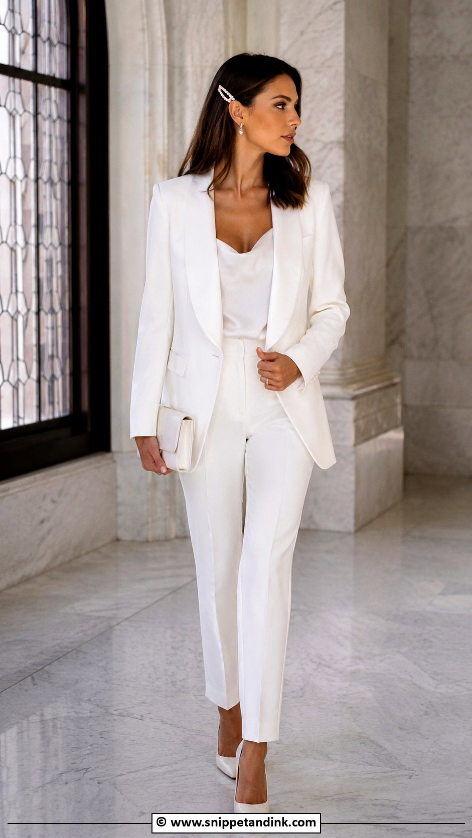 Civil Ceremony White Tuxedo Outfit - Snippet and Ink - 30 Civil Ceremony Outfit Ideas