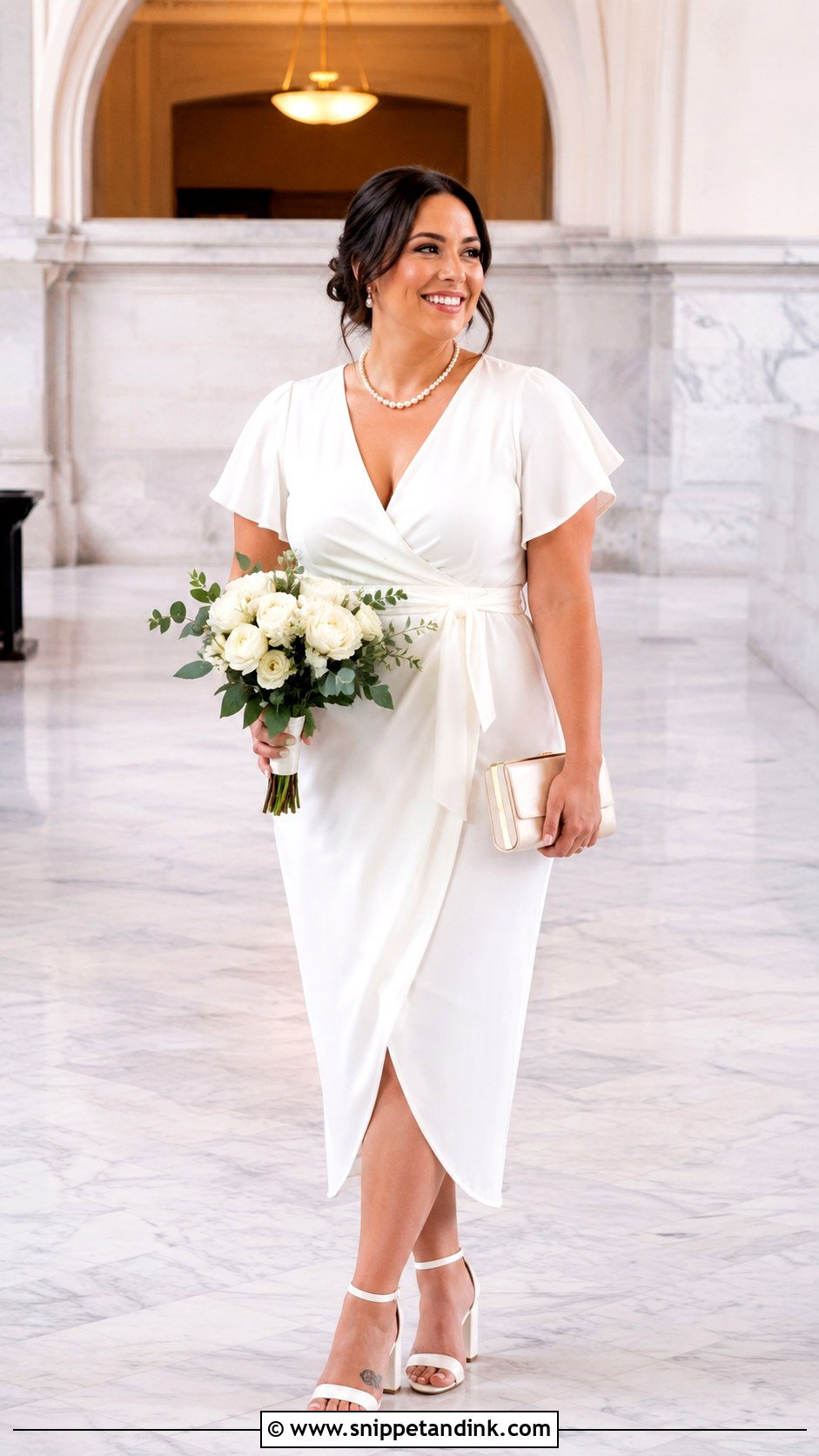 Civil Ceremony Wrap Midi Dress - Snippet and Ink - 20 Civil Ceremony Wedding Dresses