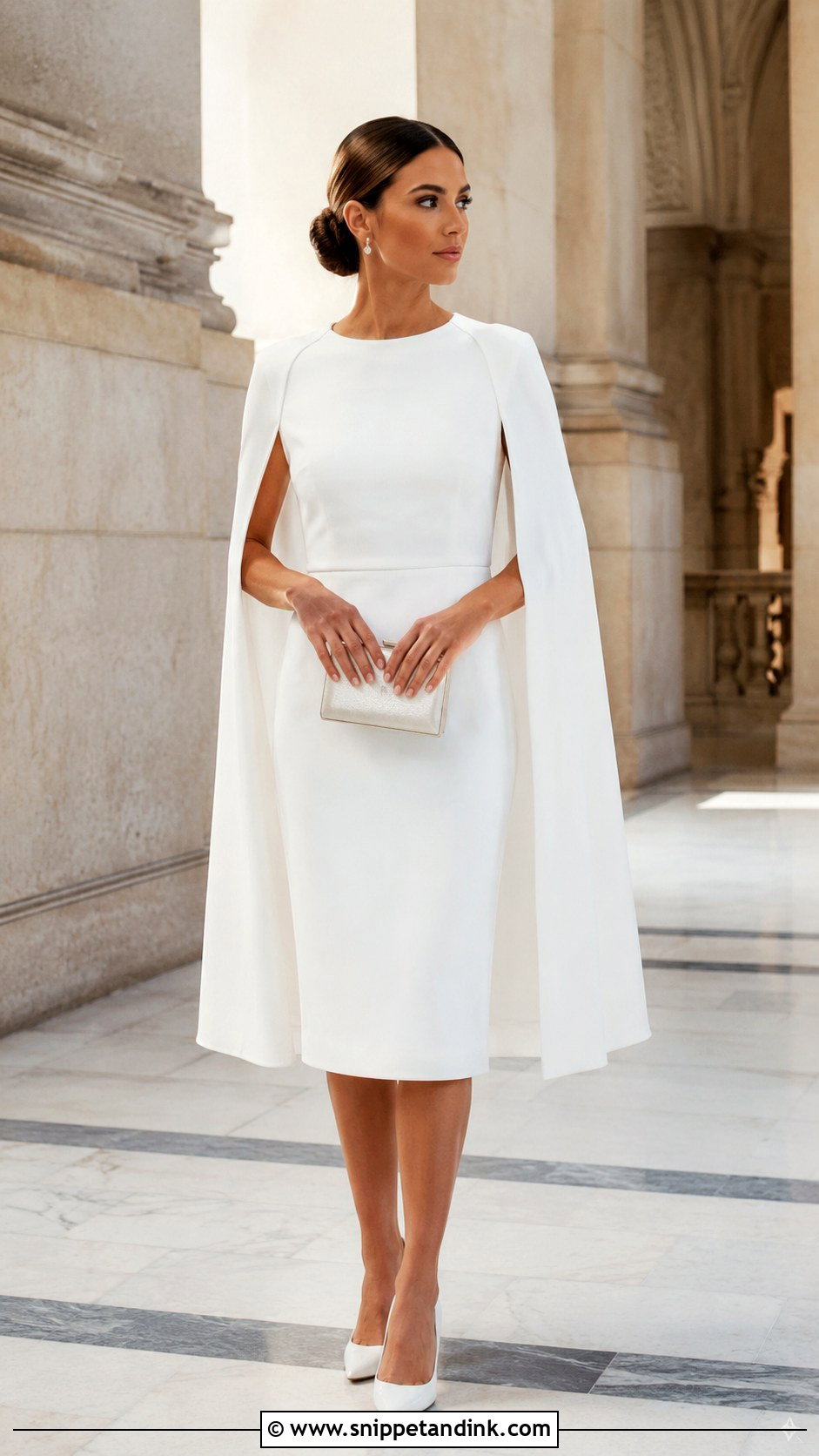 Civil Wedding Cape Dress - Snippet and Ink - 25 Classy Civil Wedding Outfit the Bride Ideas