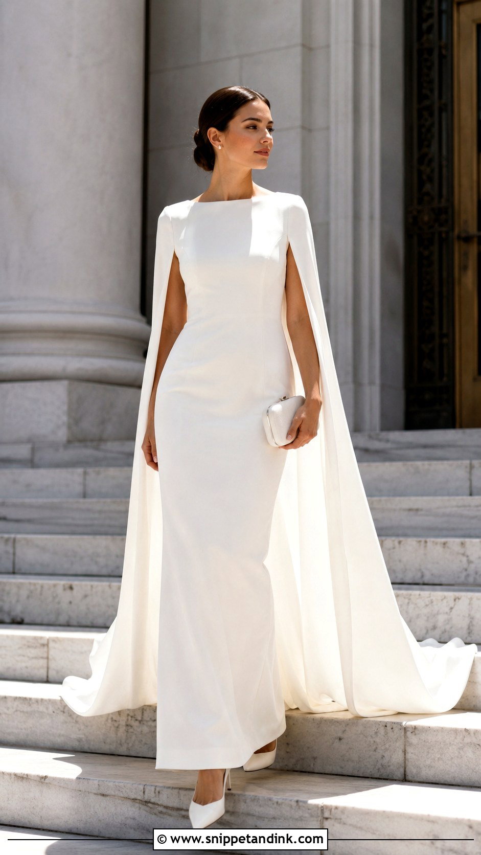 Civil Wedding Cape Gown - Snippet and Ink - 25 Civil Wedding Gown Ideas