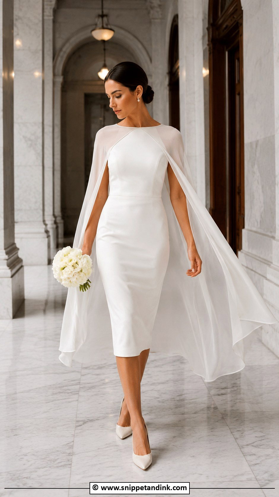 Civil Wedding Dress With Cape - Snippet and Ink - 30 Elegant Classy Civil Wedding Dress Ideas