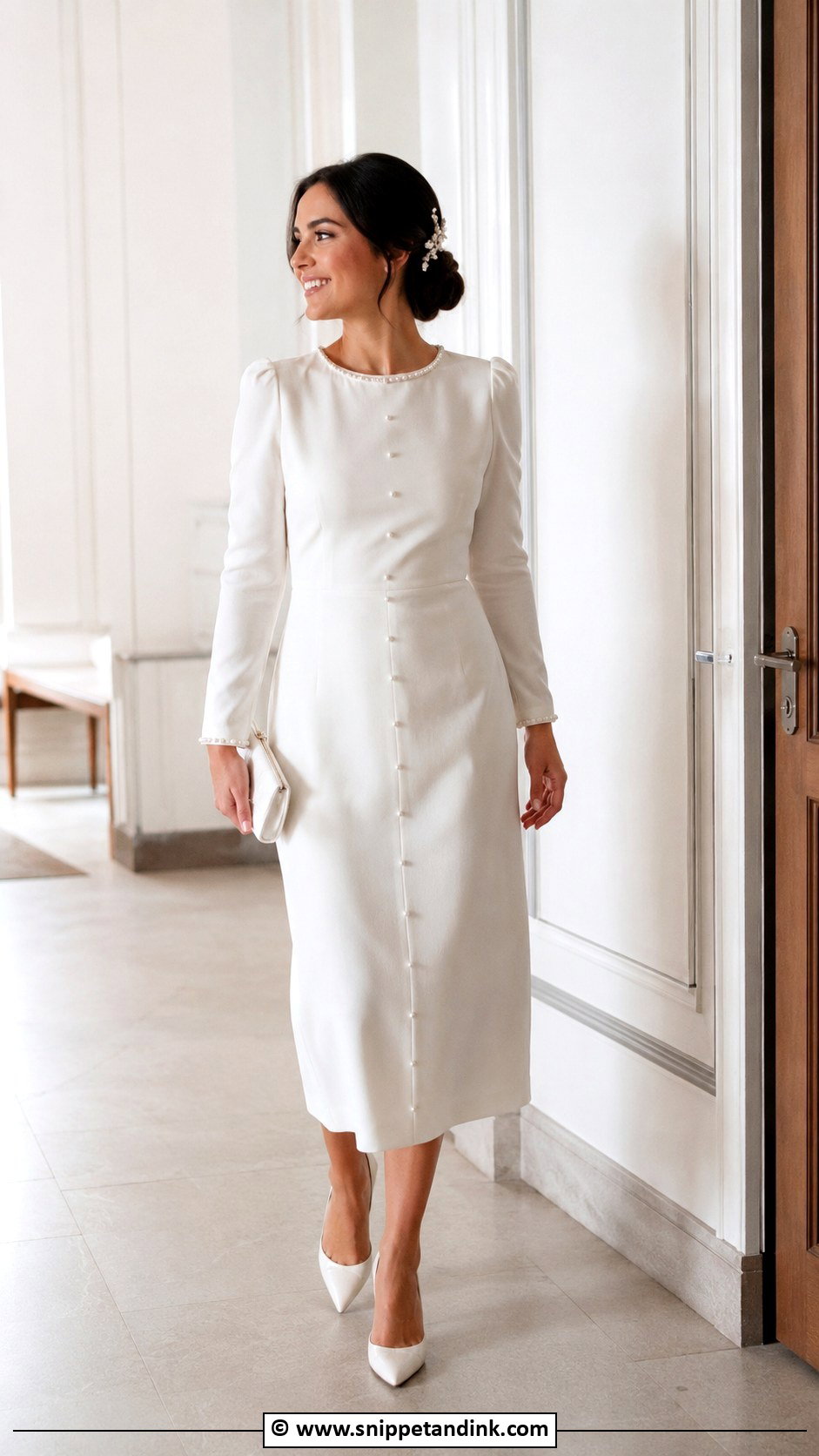 Civil Wedding Dress With Puff Sleeves - Snippet and Ink - 30 Elegant Classy Civil Wedding Dress Ideas