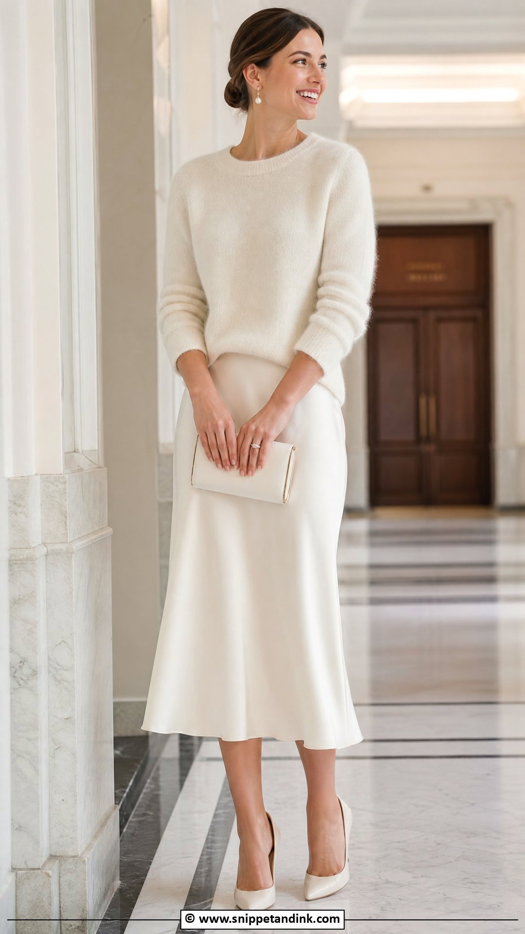 Civil Wedding Dress With Satin Skirt And Cashmere Sweater - Snippet and Ink - 35 Civil Wedding Dress Ideas