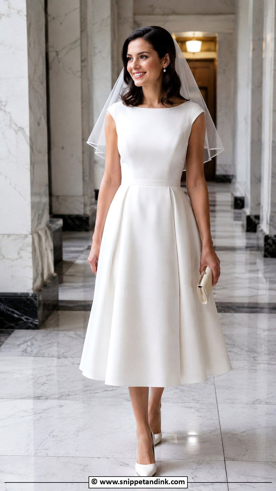 Civil Wedding Dress With Short Veil - Snippet and Ink - 30 Elegant Classy Civil Wedding Dress Ideas