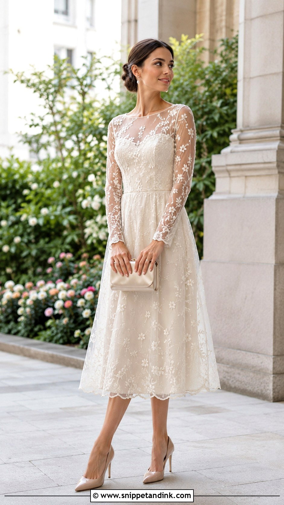 Civil Wedding Floral Embroidered Gown - Snippet and Ink - 25 Civil Wedding Gown Ideas