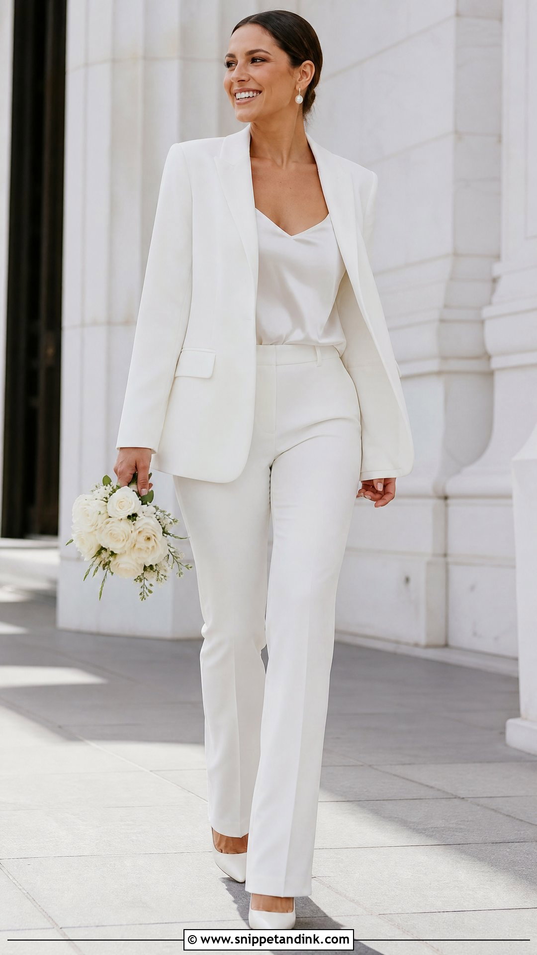 Civil Wedding Pantsuit With Satin Camisole - Snippet and Ink - 25 Classy Simple Civil Wedding Dress Ideas