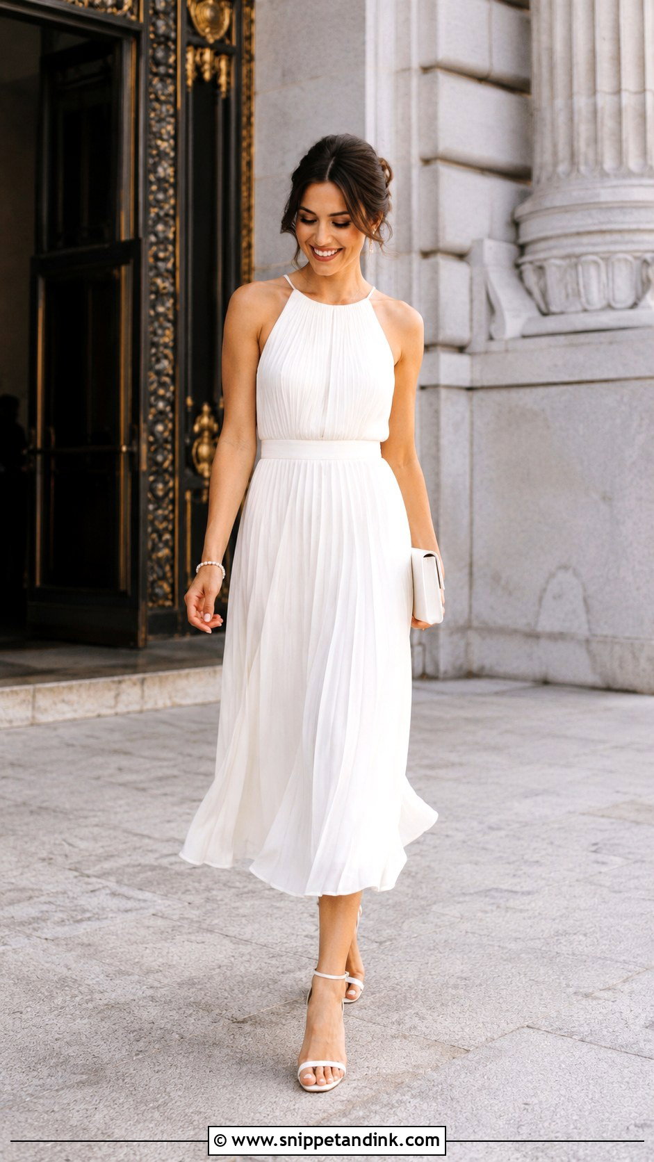 Civil Wedding Pleated Gown - Snippet and Ink - 25 Civil Wedding Gown Ideas