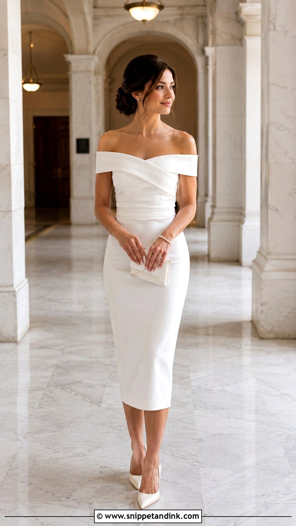 Civil Wedding Plus Size Wrap Midi Dress Outfit - Snippet and Ink - 20 Civil Wedding Outfit the Bride Ideas