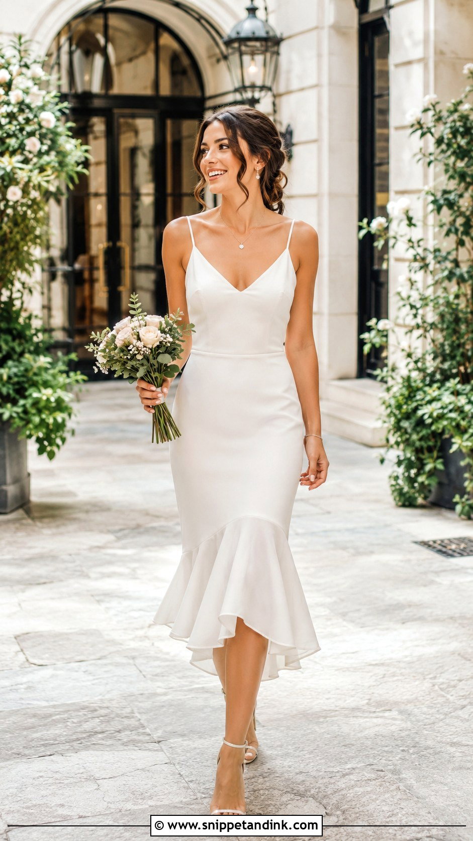 Civil Wedding Ruffle Hem Gown - Snippet and Ink - 25 Civil Wedding Gown Ideas