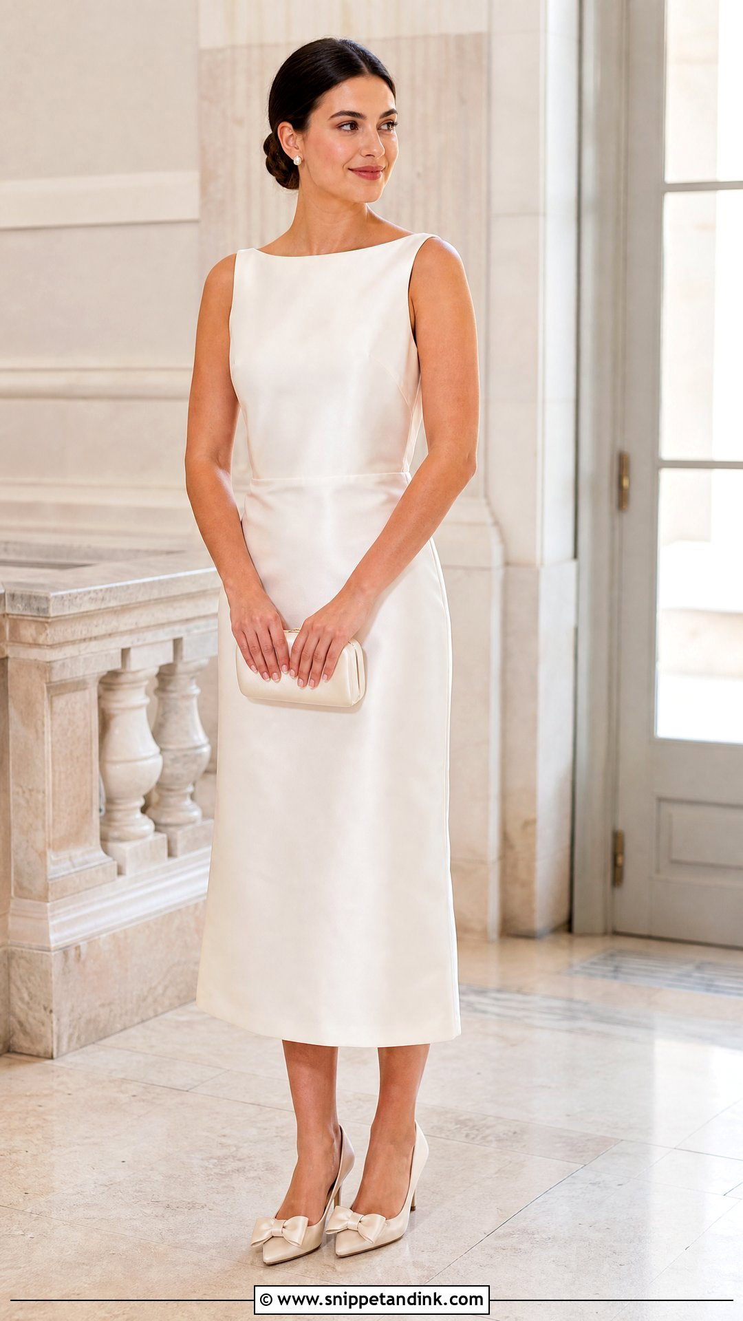 Civil Wedding Satin Dress With Bow Heels - Snippet and Ink - 25 Classy Simple Civil Wedding Dress Ideas