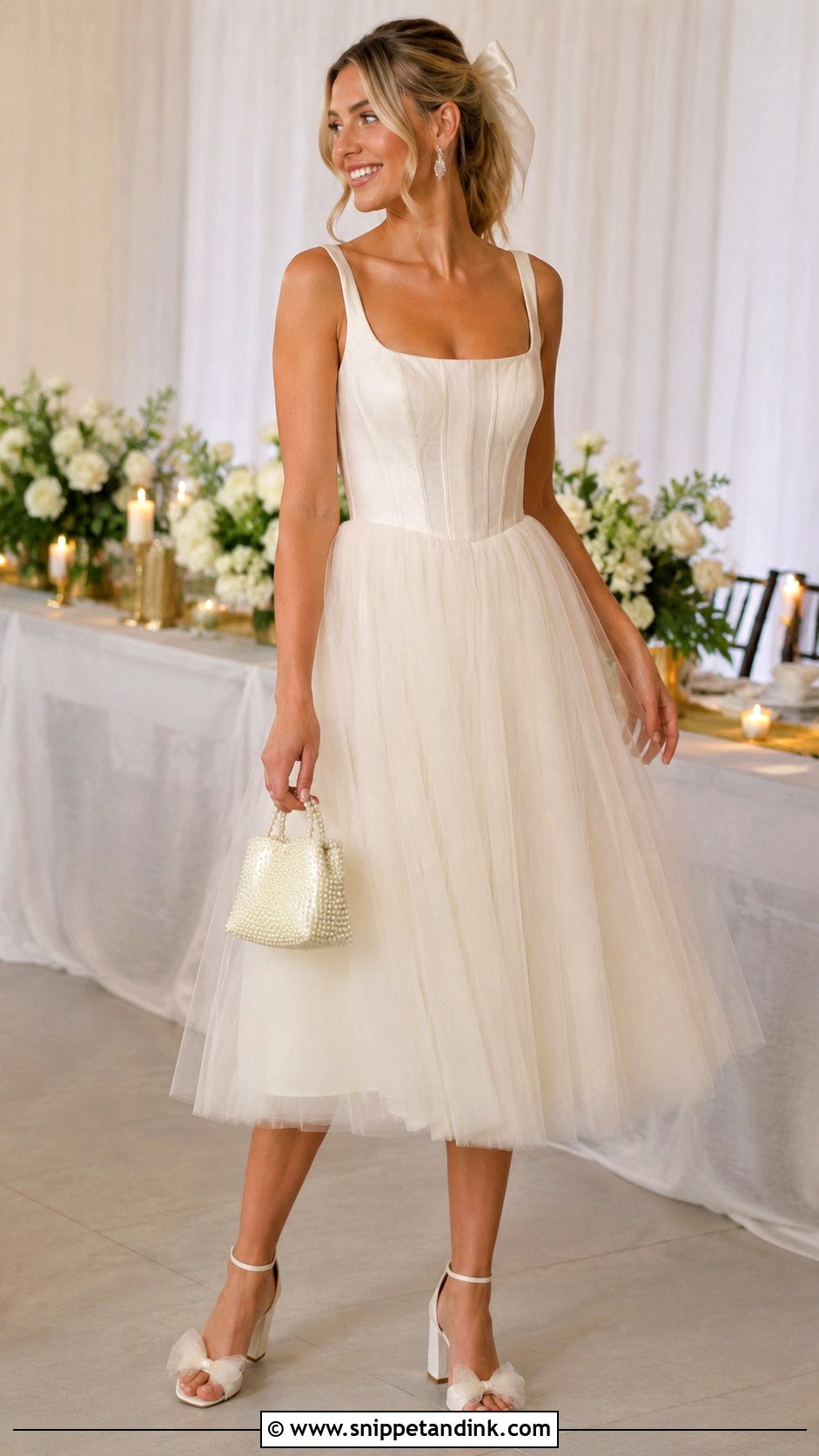 Civil Wedding Tea Length Dress - Snippet and Ink - 25 Midi Wedding Dress Tea Length Ideas