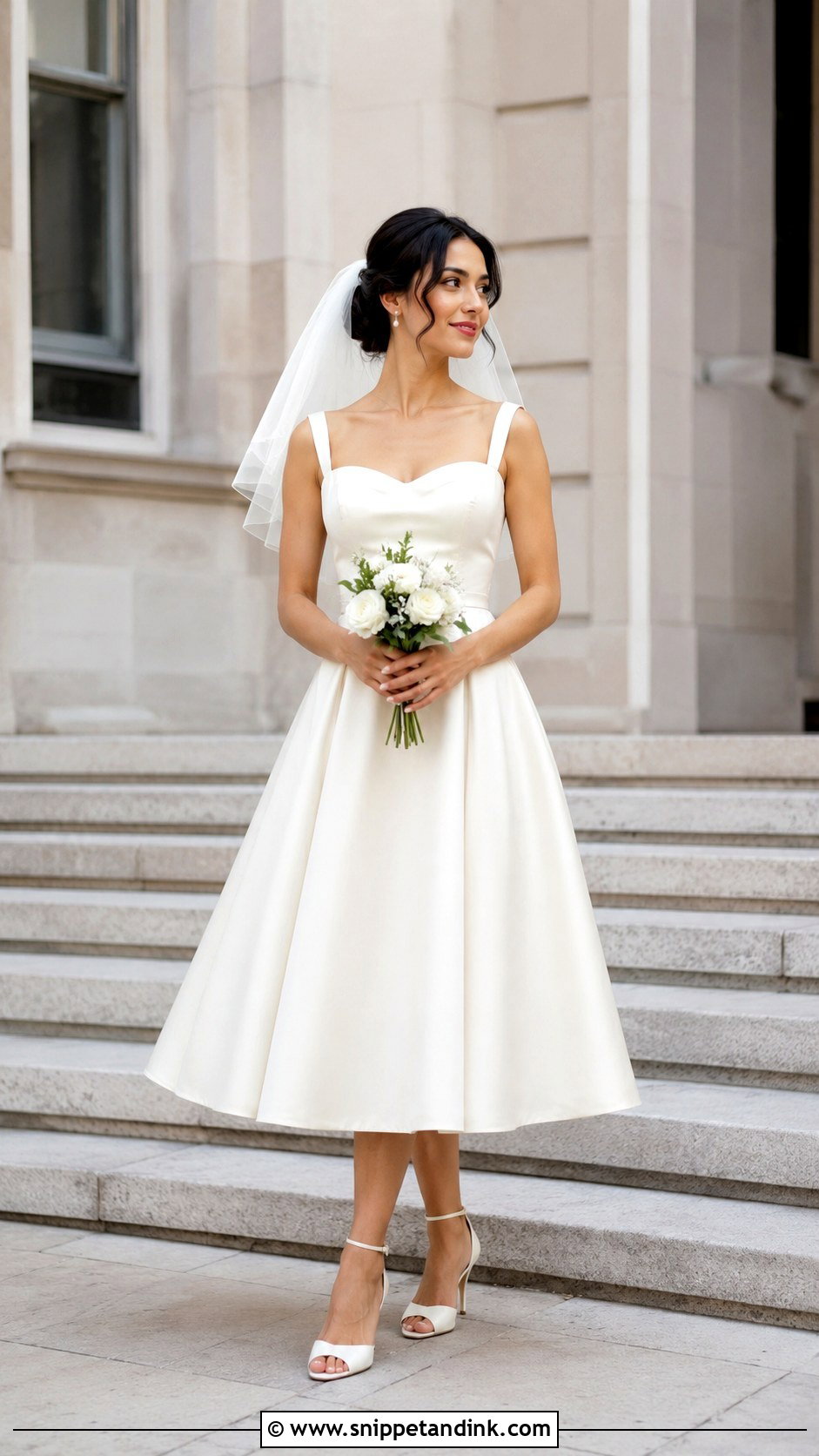 Civil Wedding Tea Length Gown - Snippet and Ink - 25 Civil Wedding Gown Ideas
