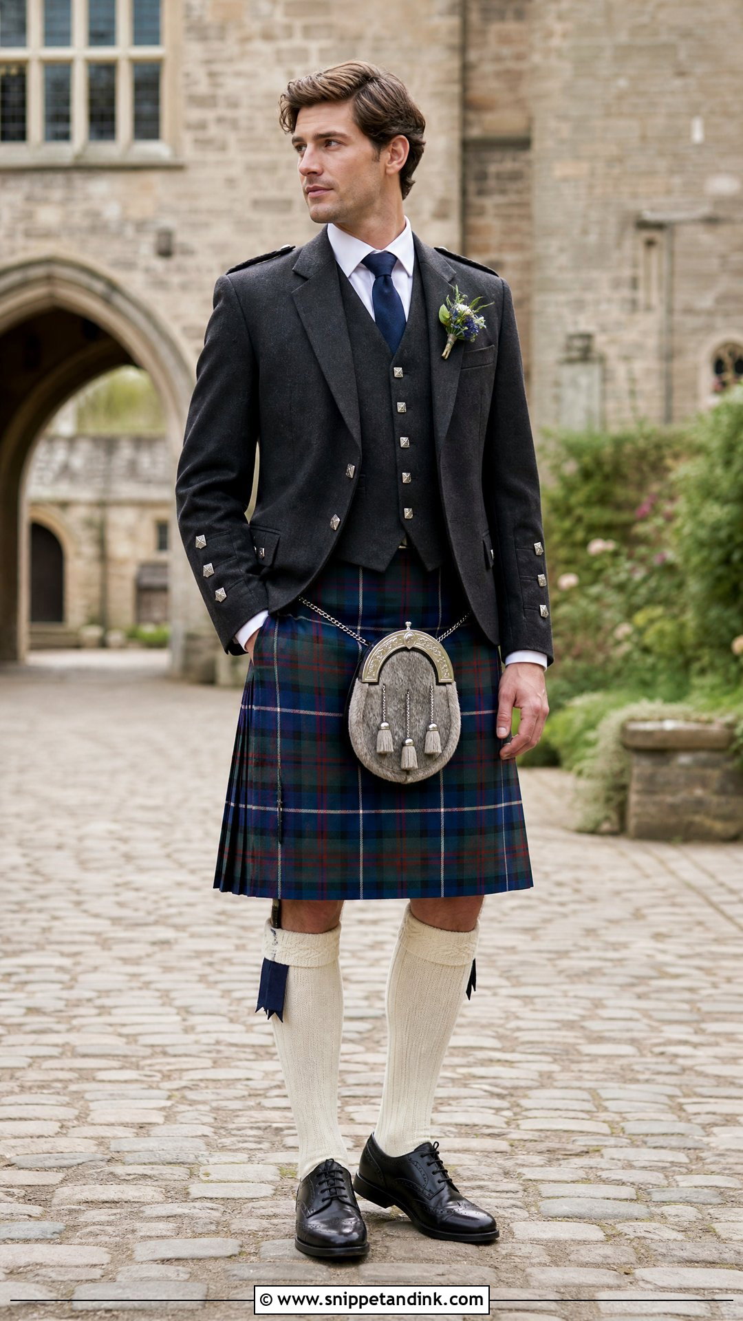 Clan Tartan Groom Wedding Kilt Outfit - Snippet and Ink - 20 Wedding Kilt Ideas