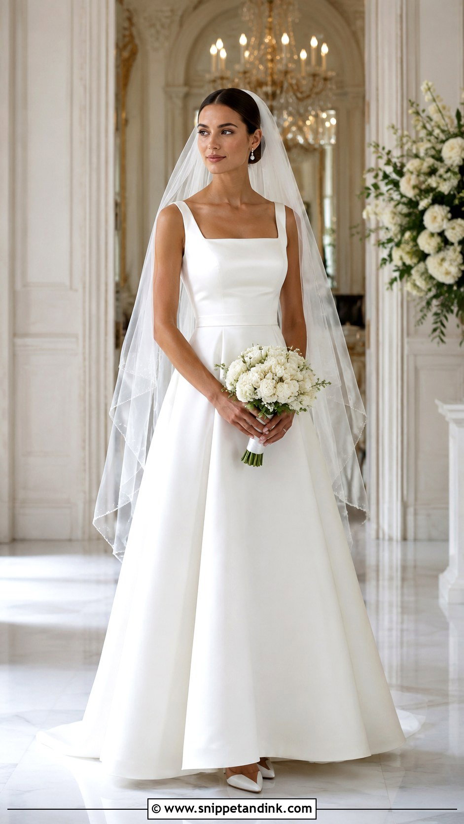 Classic A Line Bridal Wedding Outfit - Snippet and Ink - 20 Brides Wedding Outfits