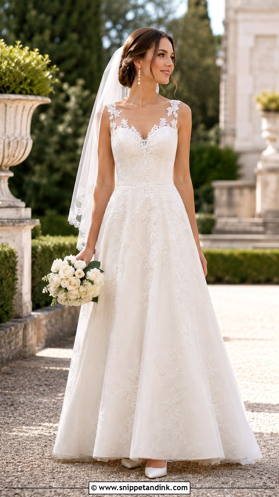 Classic A Line Lace Wedding Dress - Snippet and Ink - 20 Classic Lace Wedding Dress Ideas