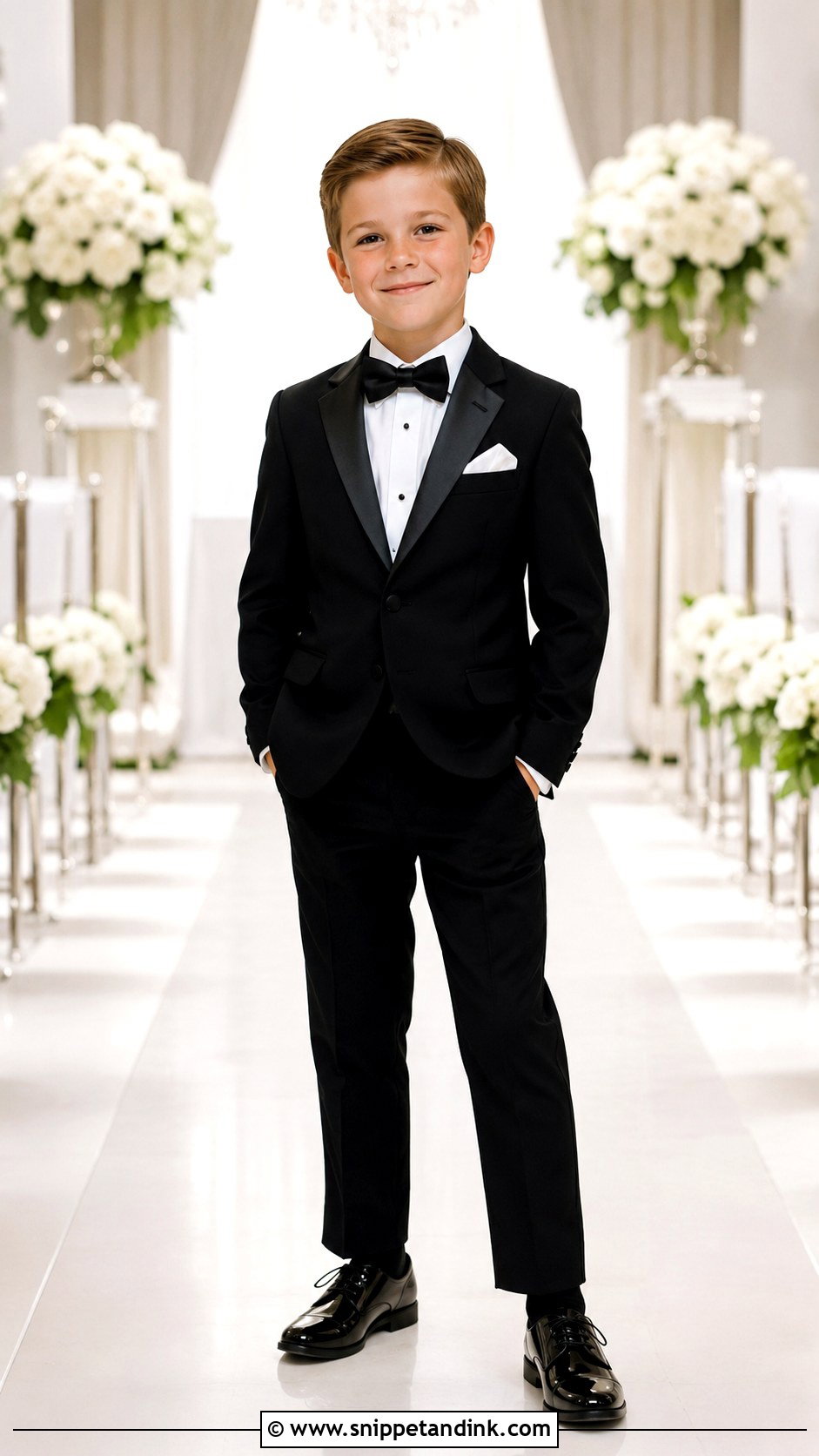 Classic Black Tuxedo Boys Wedding Outfit - Snippet and Ink - 20 Boys Wedding Outfits