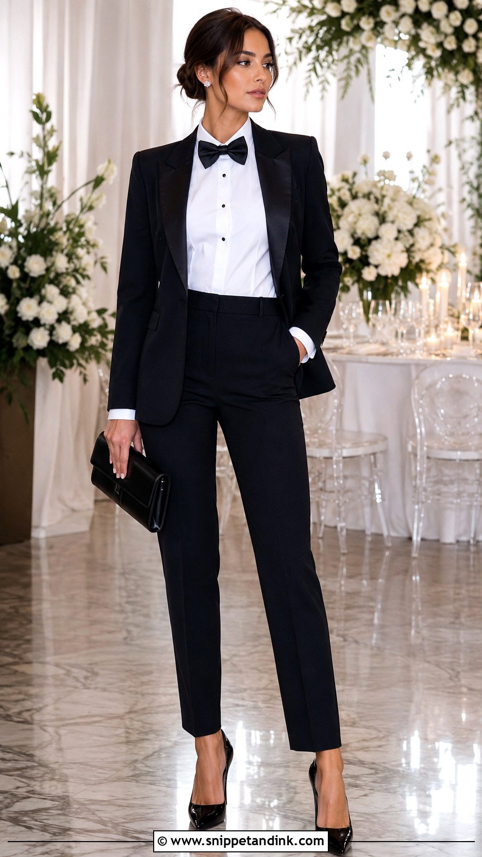 Classic Black Wedding Tuxedo With White Shirt - Snippet and Ink - 20 Black Wedding Suit Women Ideas