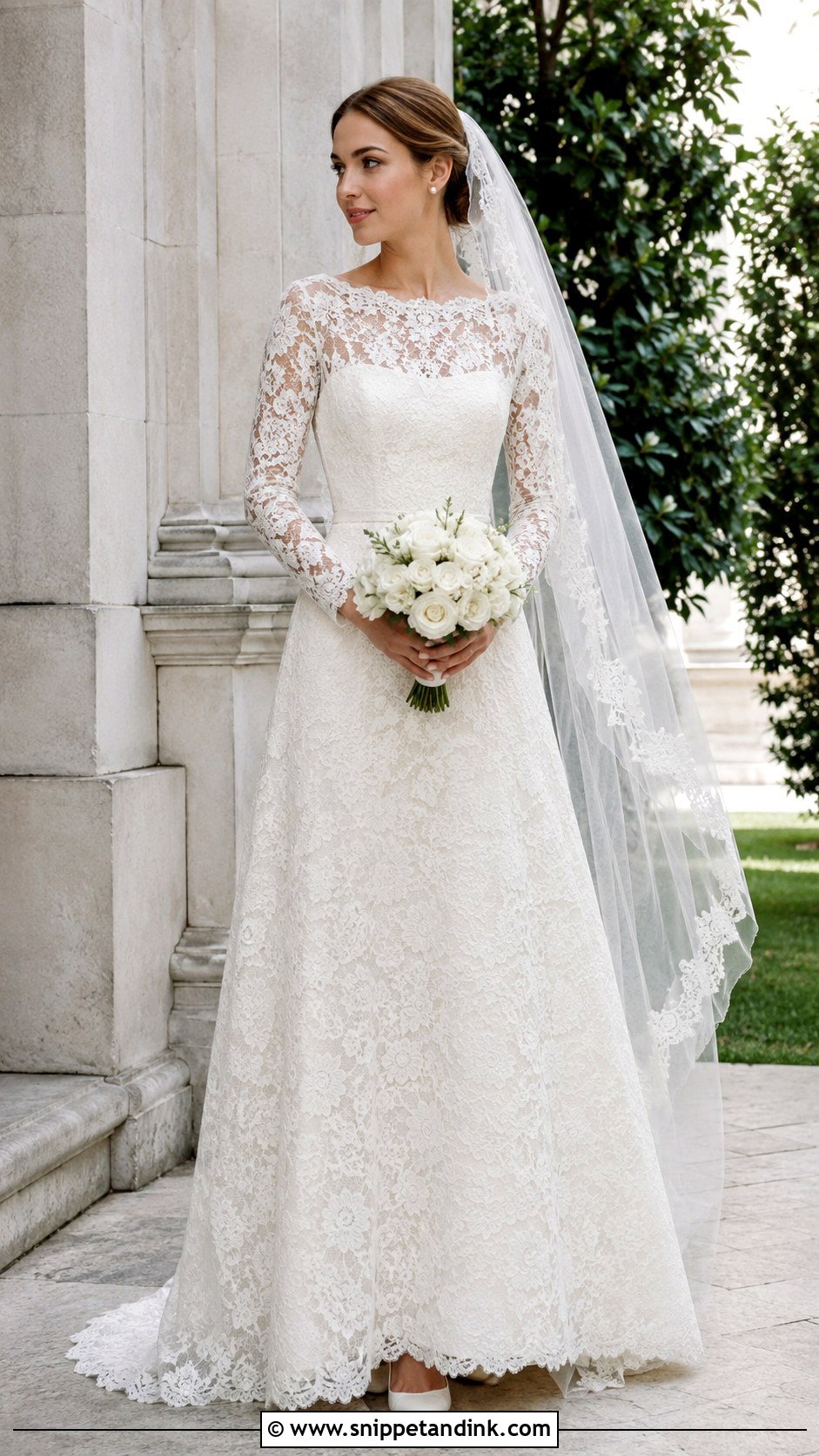 Classic Chantilly Lace Wedding Dress - Snippet and Ink - 20 Classic Lace Wedding Dress Ideas