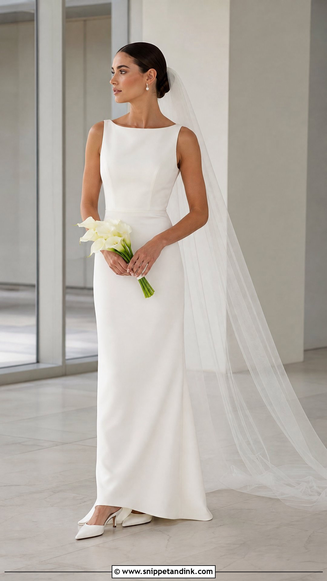 Classic Crepe Sheath Wedding Dress - Snippet and Ink - 25 Classic Bride Dress Ideas