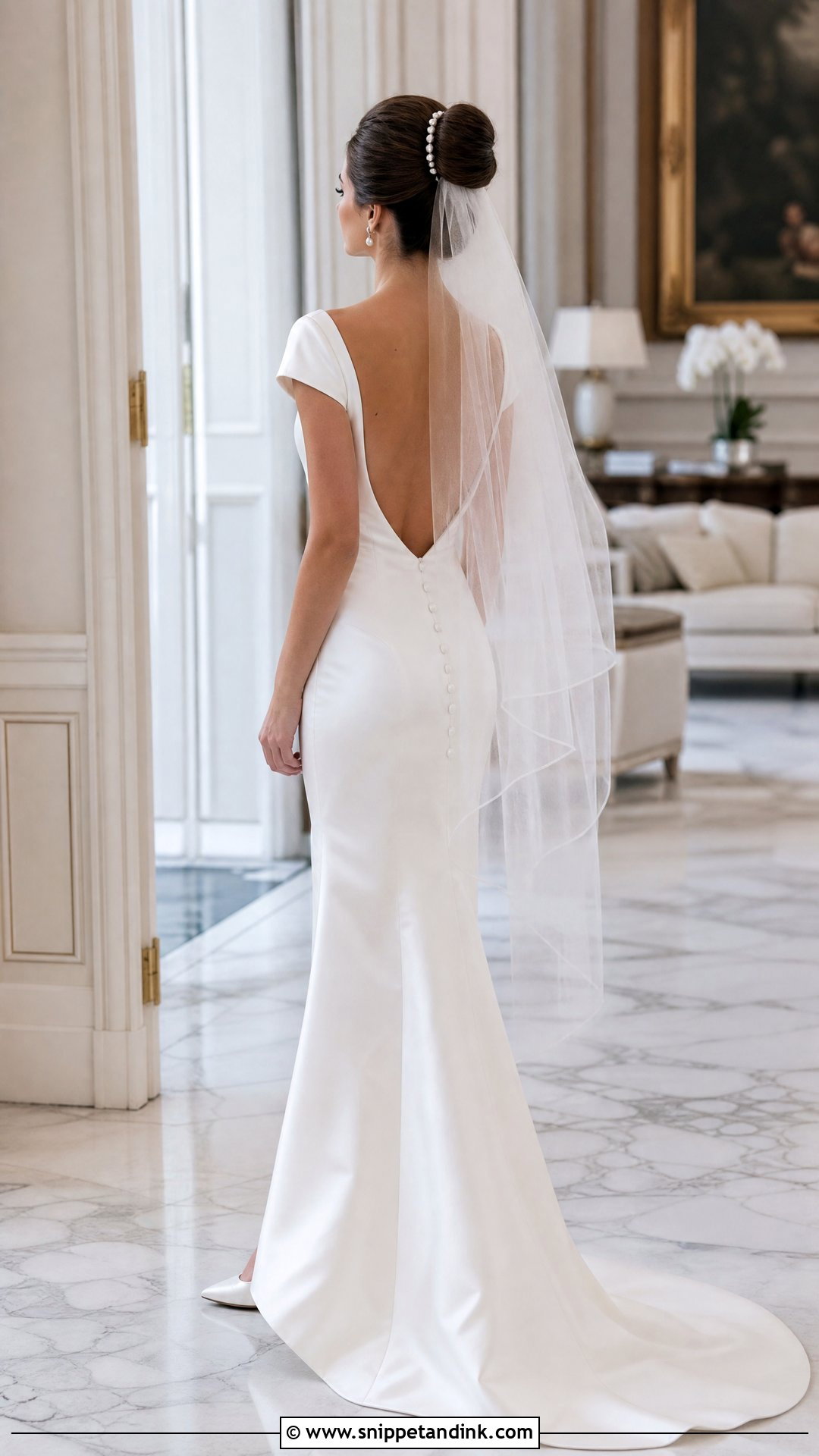 Classic French Twist For Open Back Wedding Dress - Snippet and Ink - 20 Open Back Wedding Dress Hairstyles