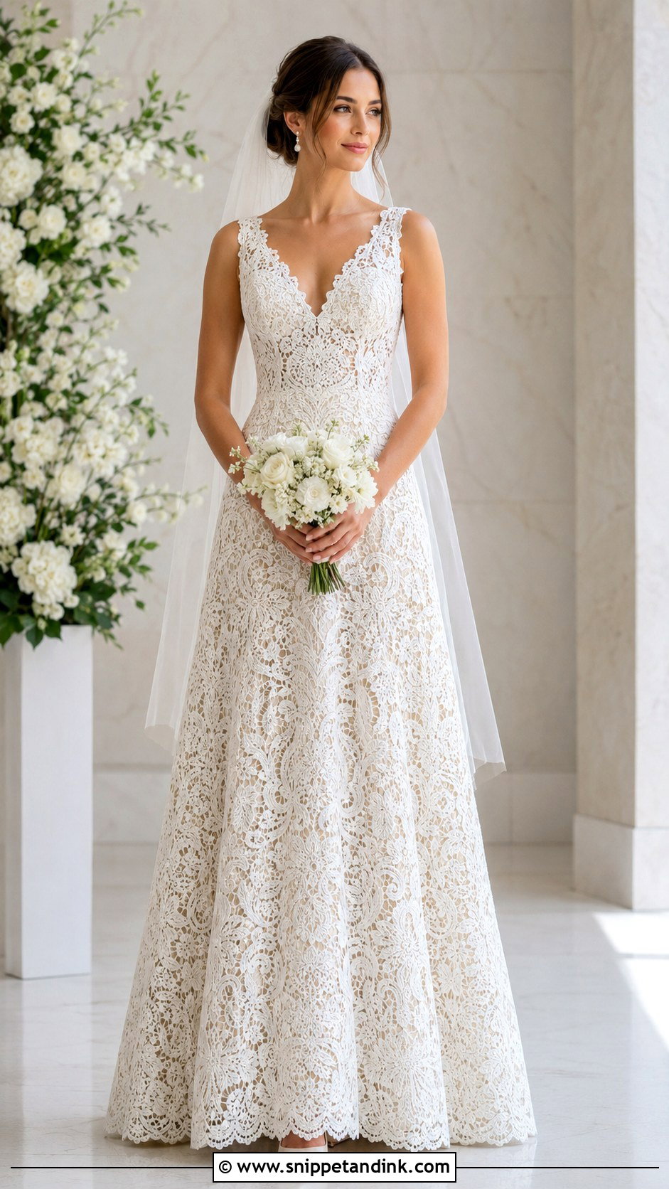 Classic Guipure Lace Wedding Dress - Snippet and Ink - 20 Classic Lace Wedding Dress Ideas