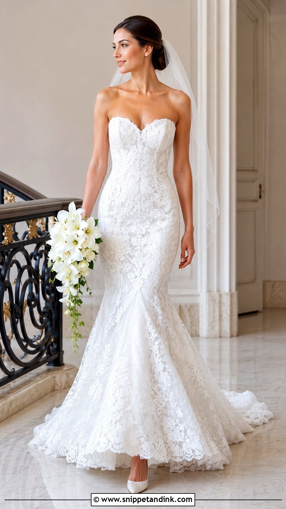 Classic Lace Mermaid Wedding Dress - Snippet and Ink - 20 Classic Lace Wedding Dress Ideas