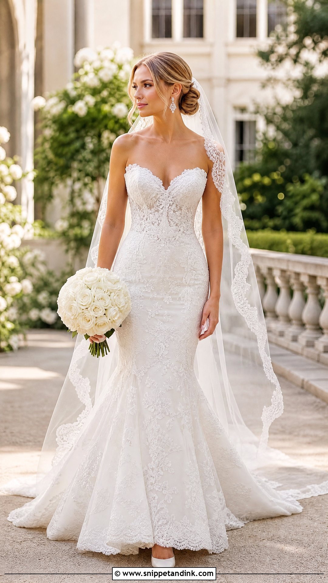 Classic Lace Trumpet Wedding Dress - Snippet and Ink - 25 Classic Bride Dress Ideas