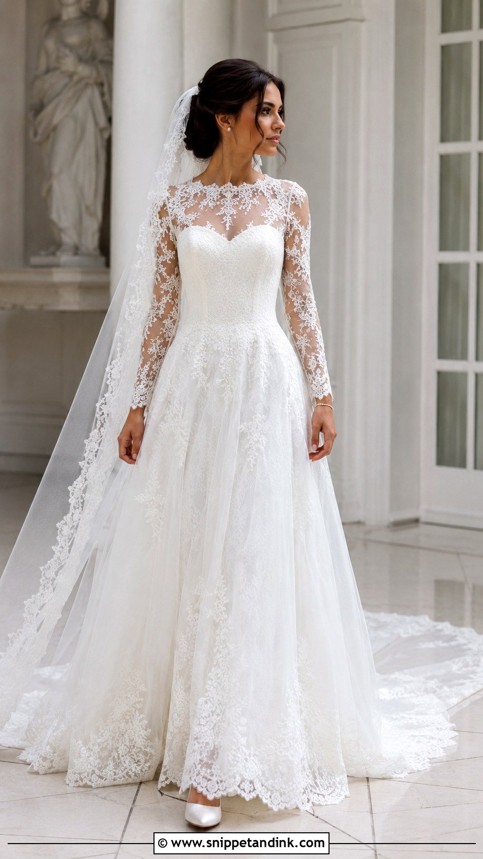 Classic Long Sleeve Lace Wedding Dress - Snippet and Ink - 20 Classic Lace Wedding Dress Ideas