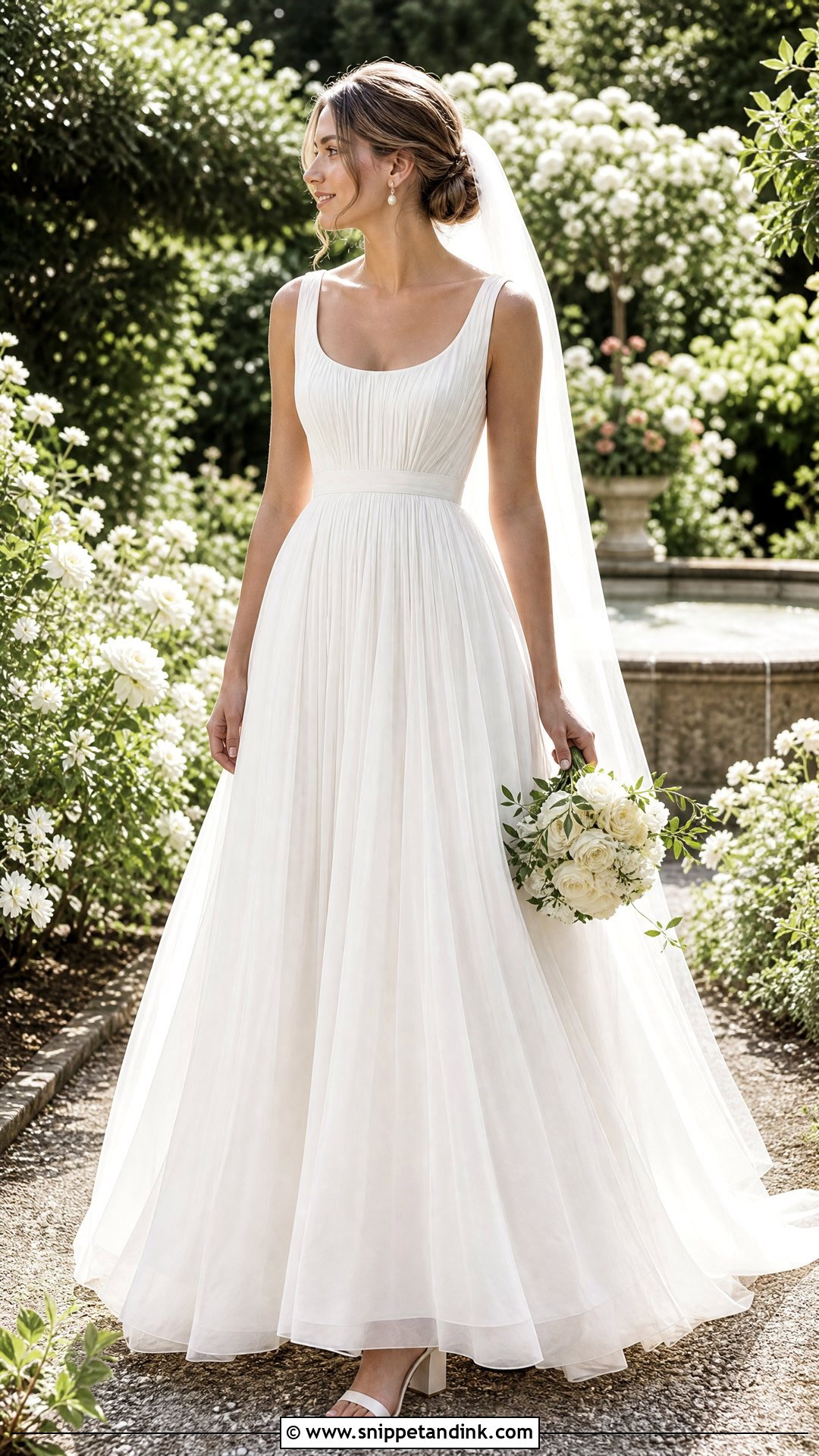 Classic Pleated Organza A Line Wedding Dress - Snippet and Ink - 25 Classic Bride Dress Ideas