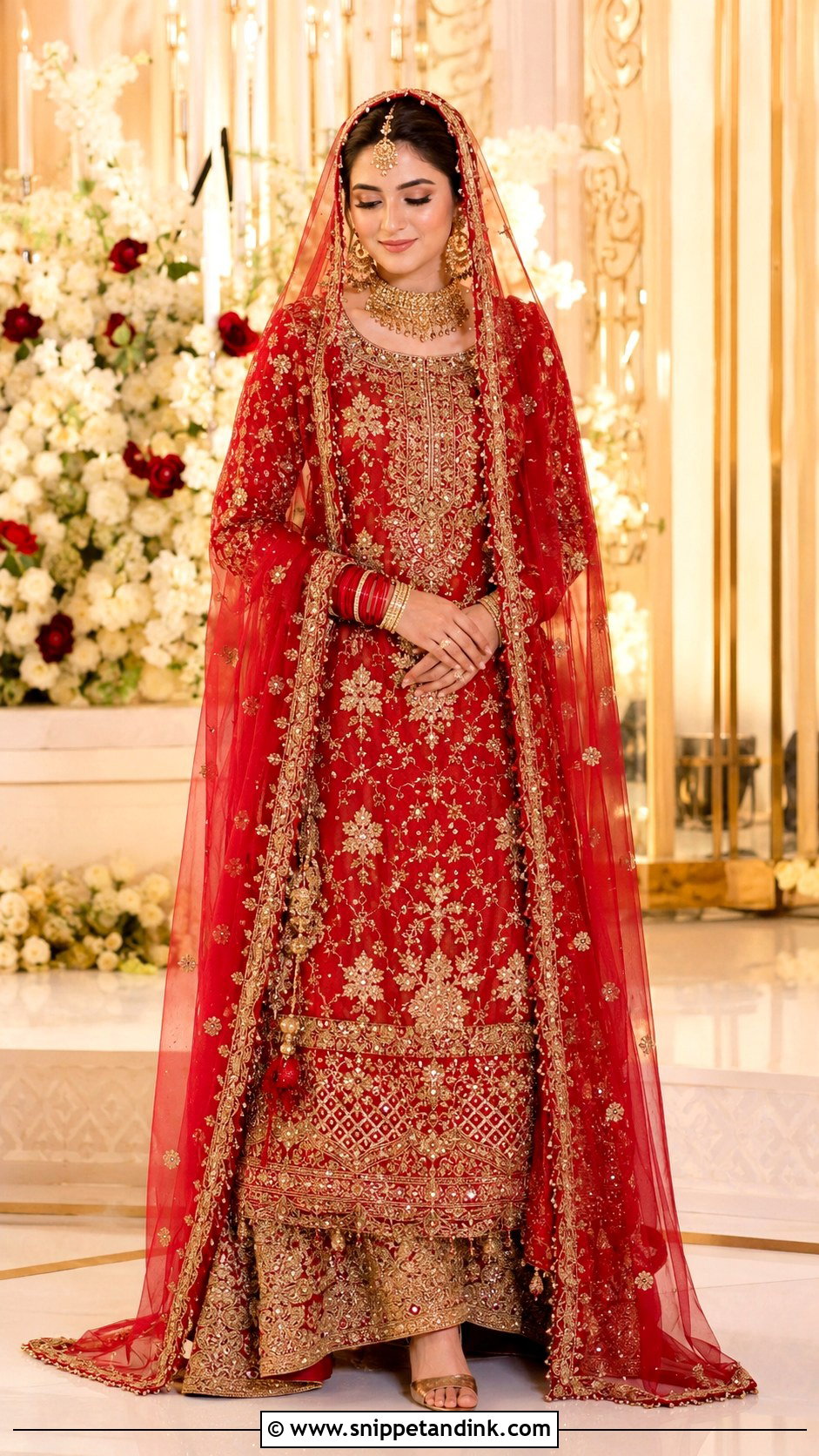 Classic Red Nikah Lehenga Dress - Snippet and Ink - 25 Nikah Dress Pakistani Brides Ideas
