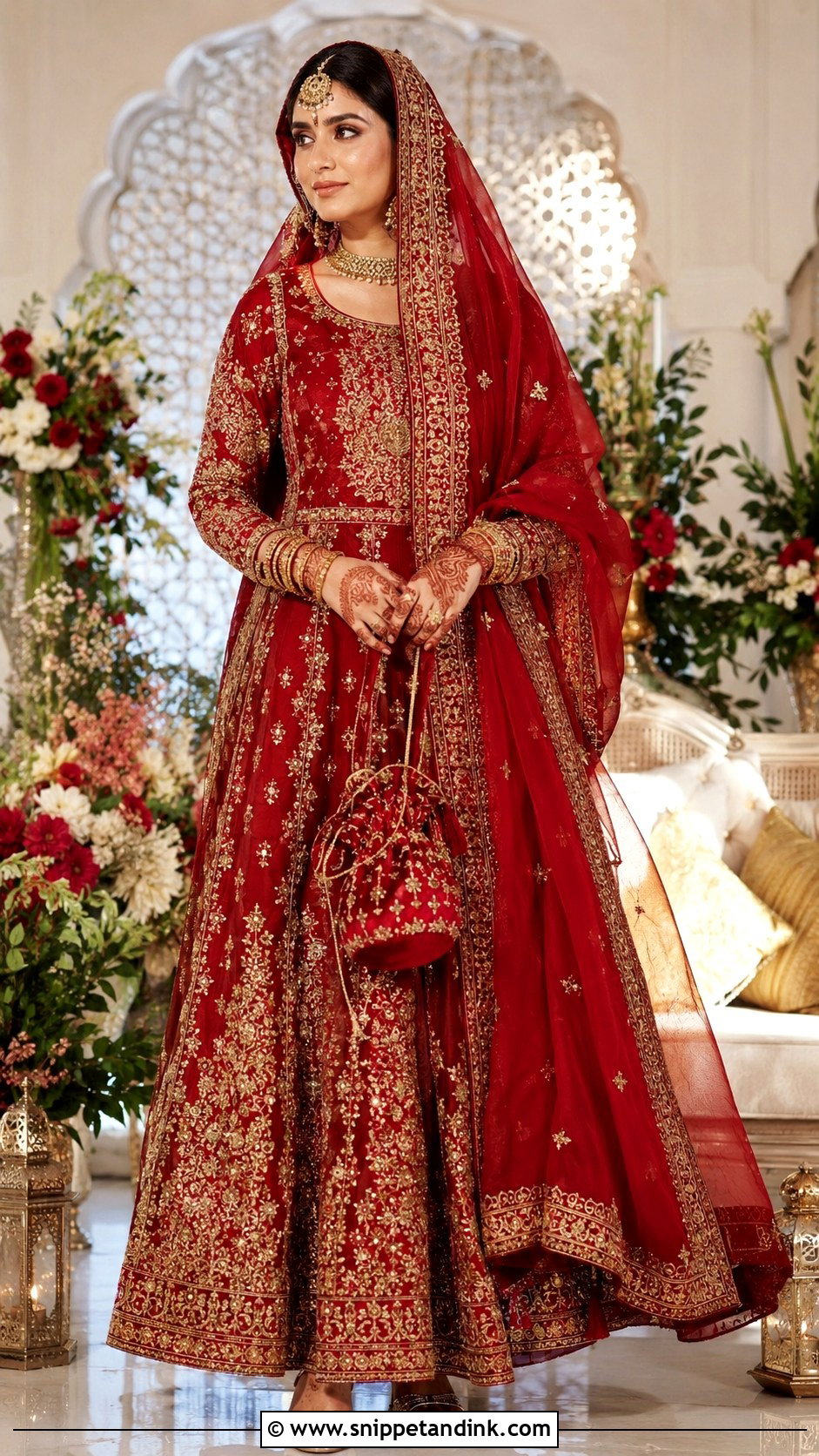 Classic Red Nikkah Dress - Snippet and Ink - 20 Dresses for Nikkah
