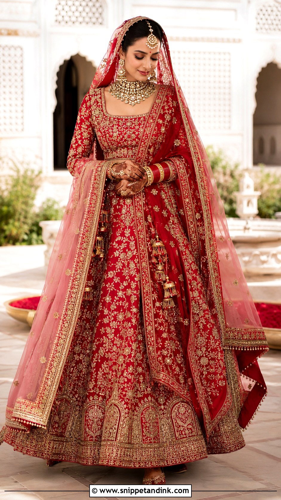 Classic Red Zardozi Bridal Lehenga - Snippet and Ink - 20 Lehanga Designs Bridal Collection