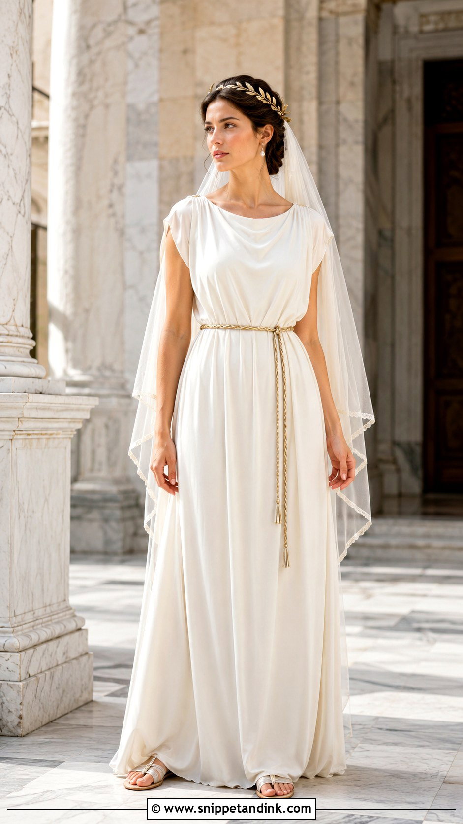 Classic Roman Tunic Wedding Dress - Snippet and Ink - 20 Roman Wedding Dress Ideas