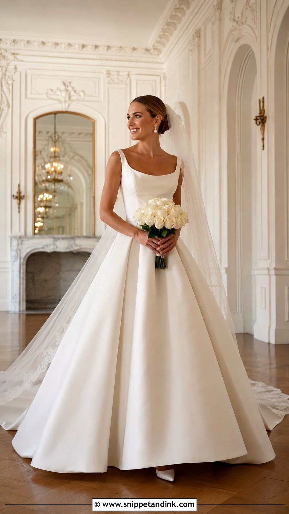 Classic Satin Ball Gown Bridal Look - Snippet and Ink - 20 Bridal Gown Aesthetic Ideas