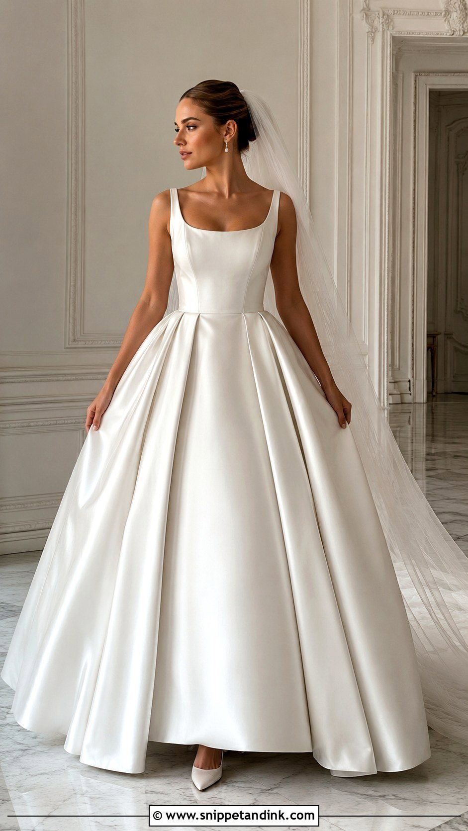 Classic Satin Ball Gown Bridal Look - Snippet and Ink - 30 Bridal Wear Ideas