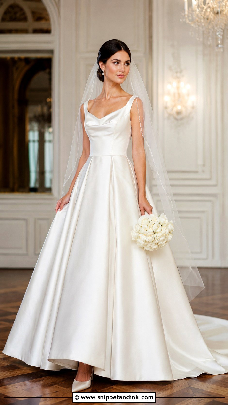 Classic Satin Ball Gown Wedding Dress - Snippet and Ink - 20 Ball Wedding Dress Ideas