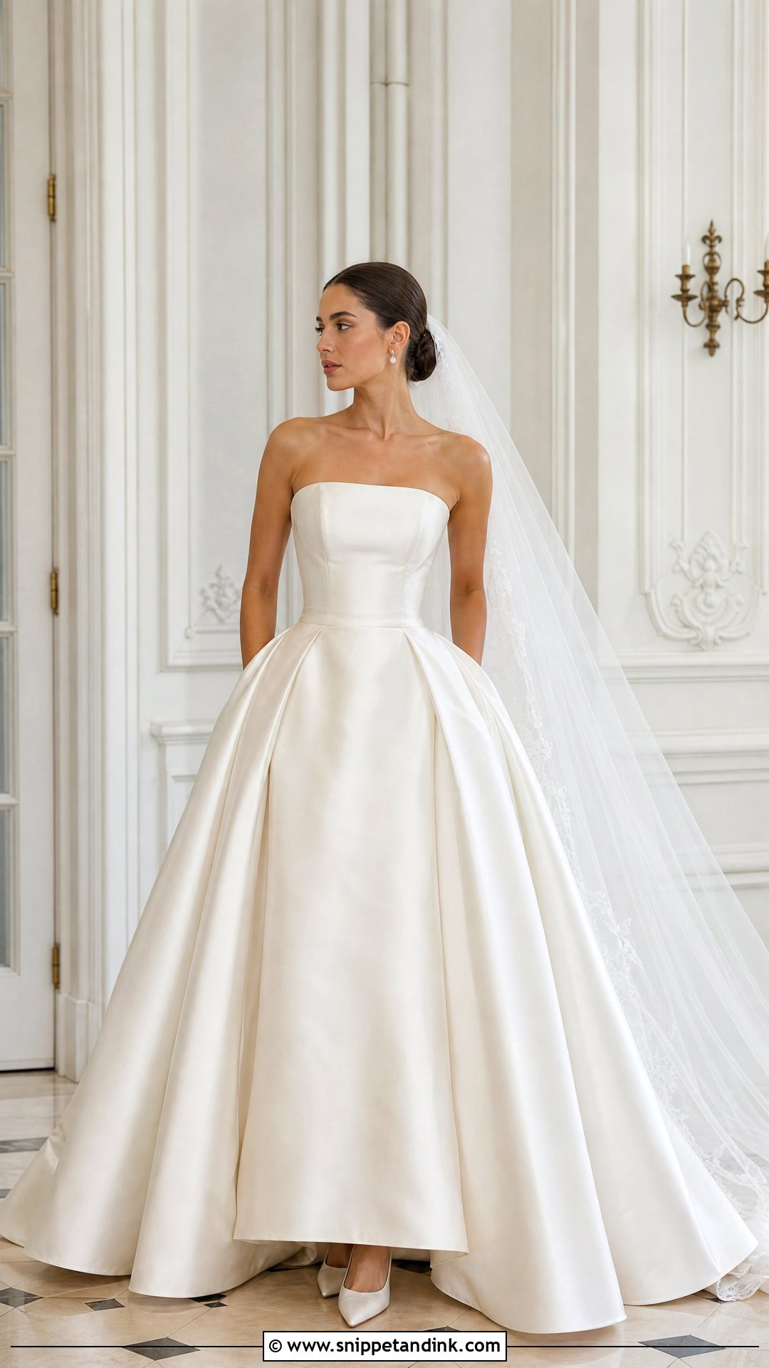 Classic Satin Ball Gown Wedding Dress - Snippet and Ink - 20 Wedding Dresses Women
