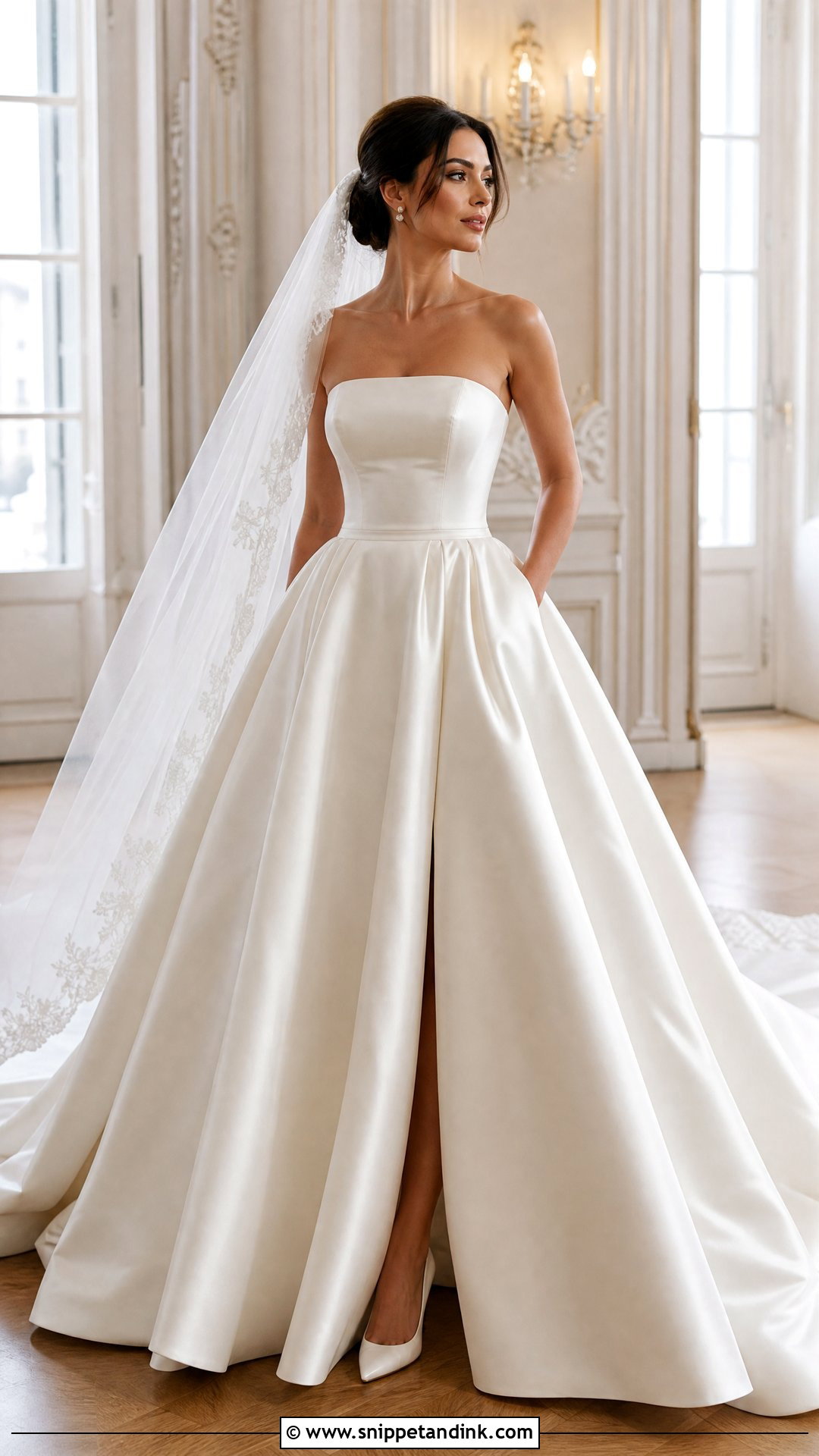 Classic Satin Ball Gown Wedding Dress - Snippet and Ink - 20 Prettiest Wedding Dress Ideas