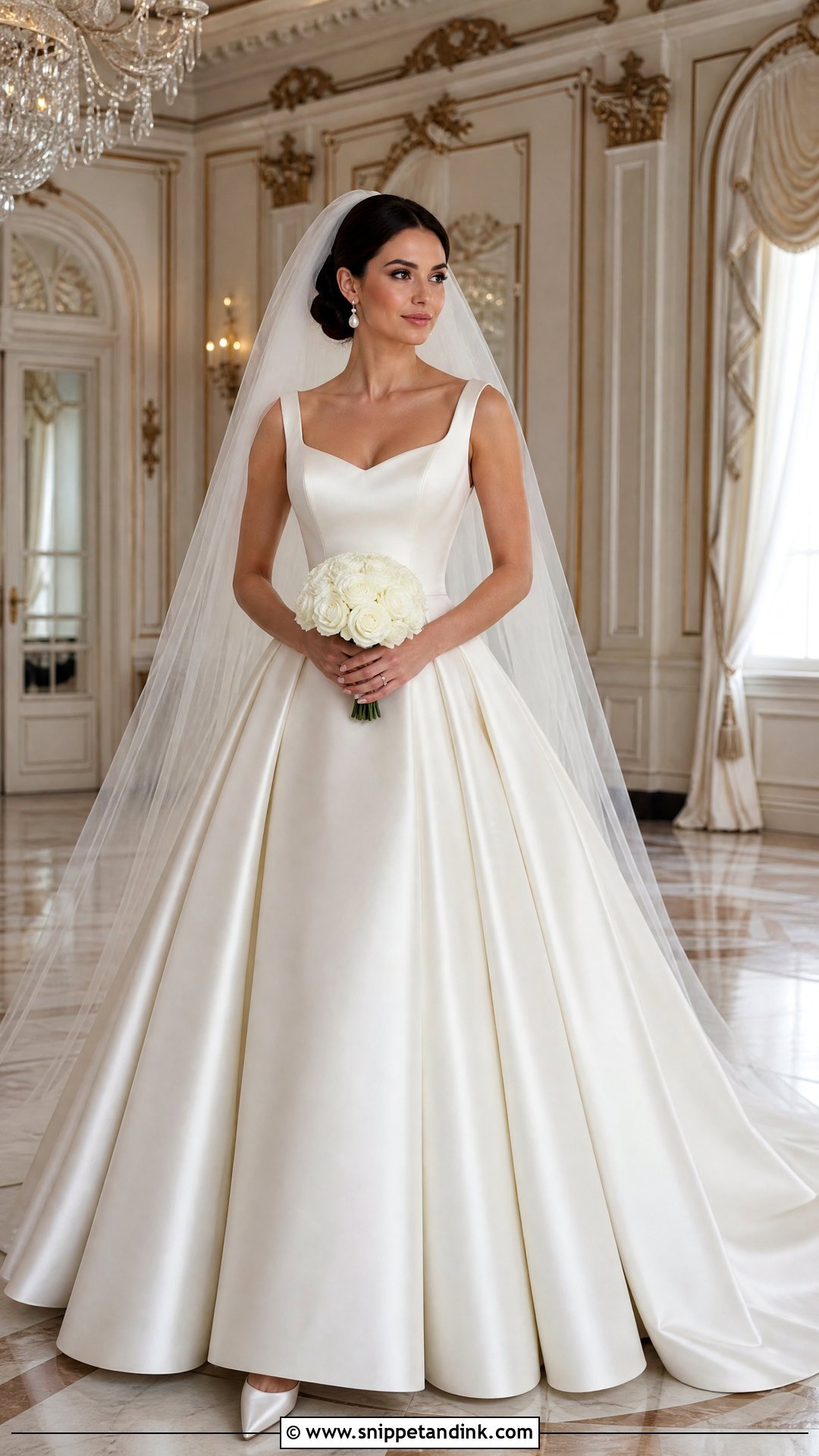 Classic Satin Ball Gown Wedding Dress - Snippet and Ink - 20 Big Puffy Wedding Dresses