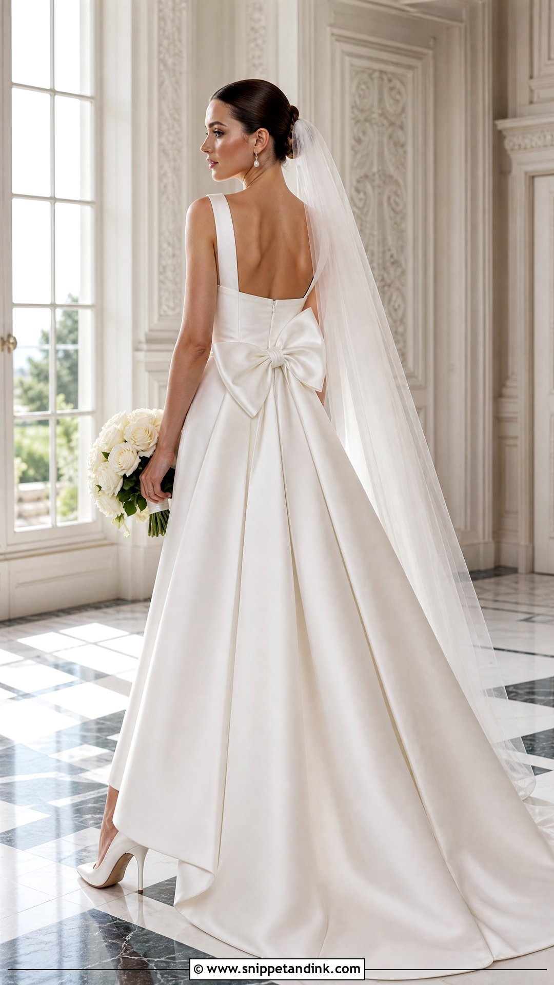 Classic Satin Bow Back Wedding Dress - Snippet and Ink - 25 Classic Bride Dress Ideas