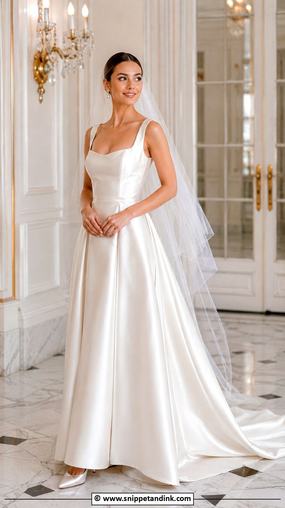 Classic Satin Bride Gown Outfit - Snippet and Ink - 30 Bride Outfits