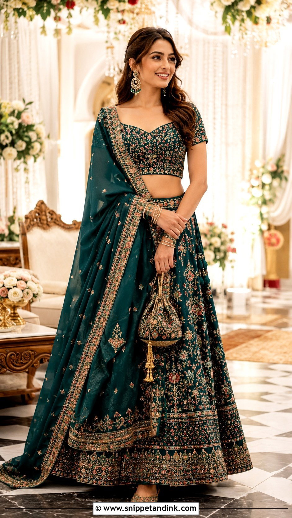 Classic Shoulder Lengha Drape - Snippet and Ink - 20 Lengha Draping Styles