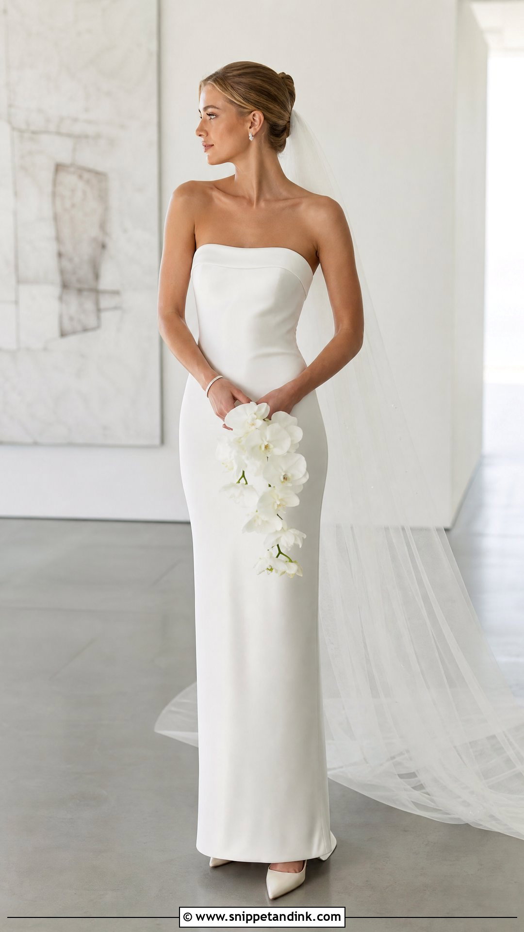 Classic Strapless Column Wedding Dress - Snippet and Ink - 25 Classic Bride Dress Ideas