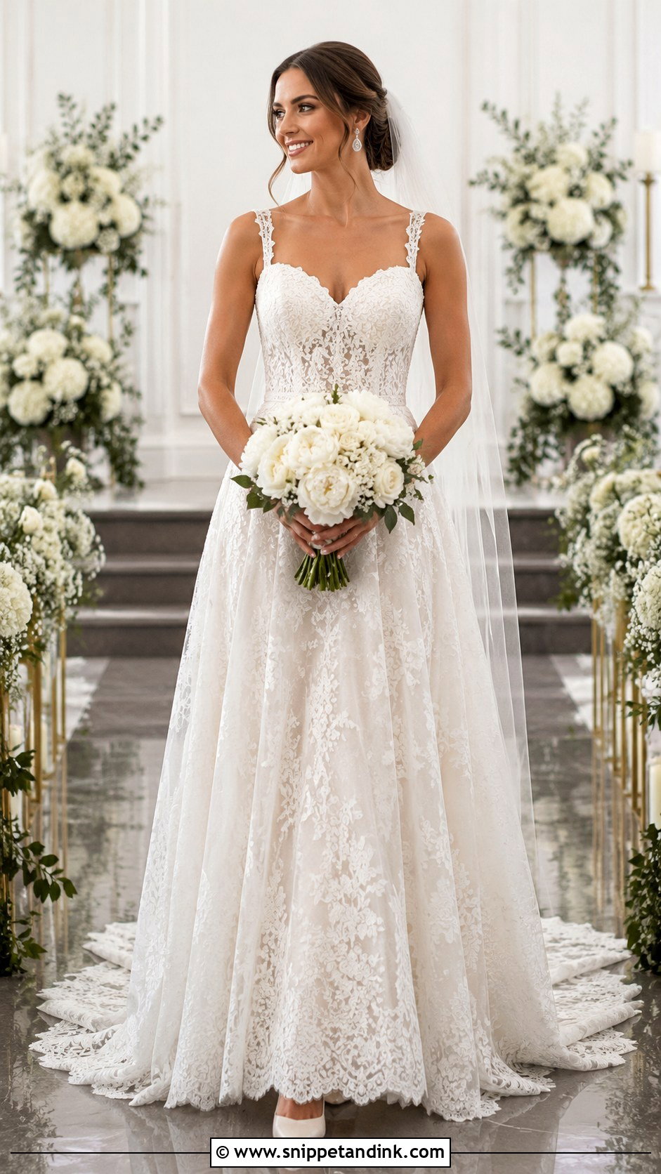 Classic Sweetheart Lace Wedding Dress - Snippet and Ink - 20 Classic Lace Wedding Dress Ideas