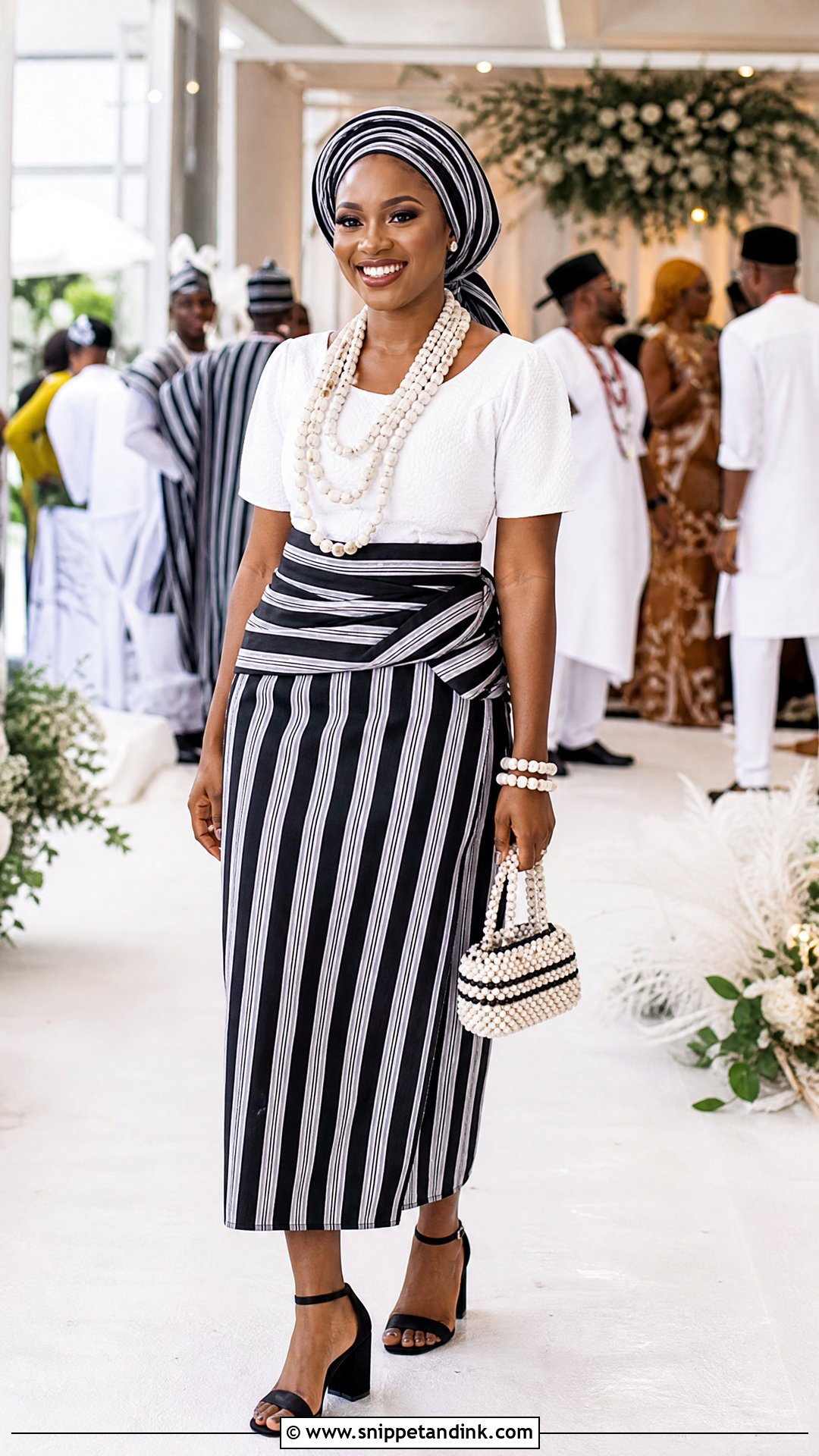 Classic Tiv Anger Bride Wrapper Outfit - Snippet and Ink - 20 Tiv Traditional Wedding Attire Ideas